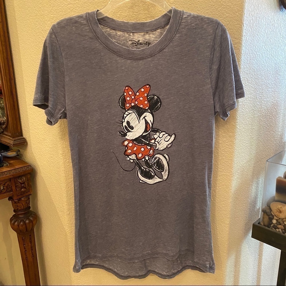DISNEY Mini Mouse Gray Tee Size Small